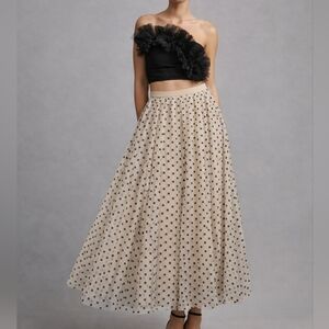 NWT Ultra Pink Square Polka Dot Tulle Midi Skirt Size XL